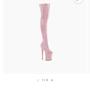 Pleaser Pink Over-the-Knee Boots
